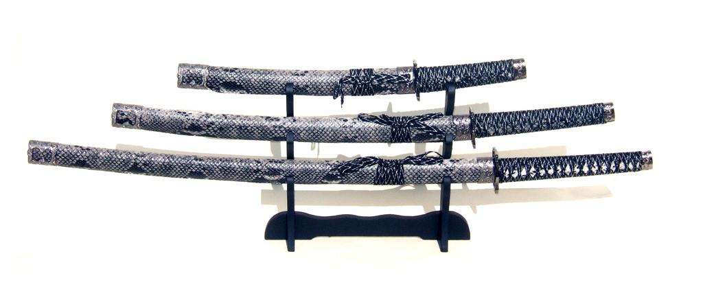 Samurai swords set, quartered, snake model 1