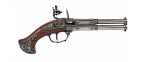 Denix Revolving 2 barrel flintlock pistol - Replica
